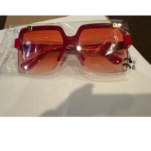 Women's RED Fashion Shield Sunglasses UV400 Protection NewRed